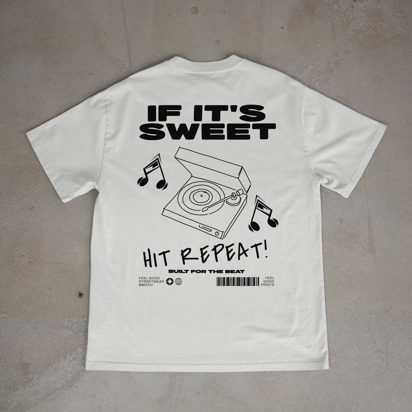 If It's Sweet Hit Repeat - Oversized Organic Cotton Graphic T-shirt