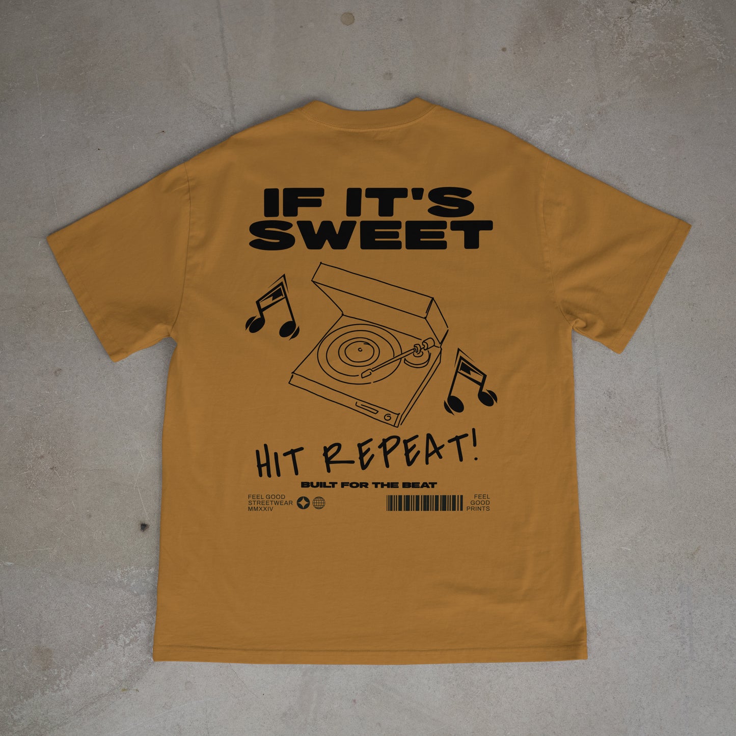If It's Sweet Hit Repeat - Oversized Organic Cotton Graphic T-shirt