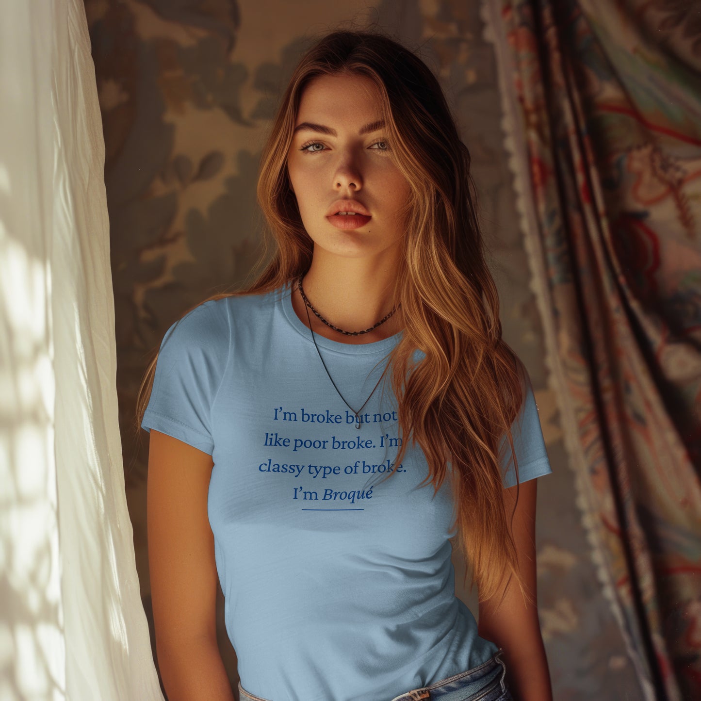 I'm broke Baby Tee - Blue