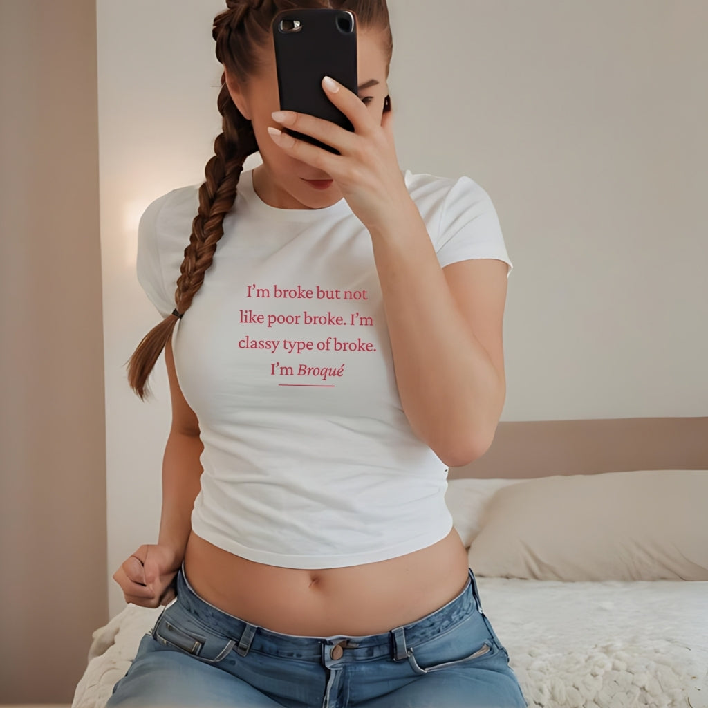 I'm broke Baby Tee - Red