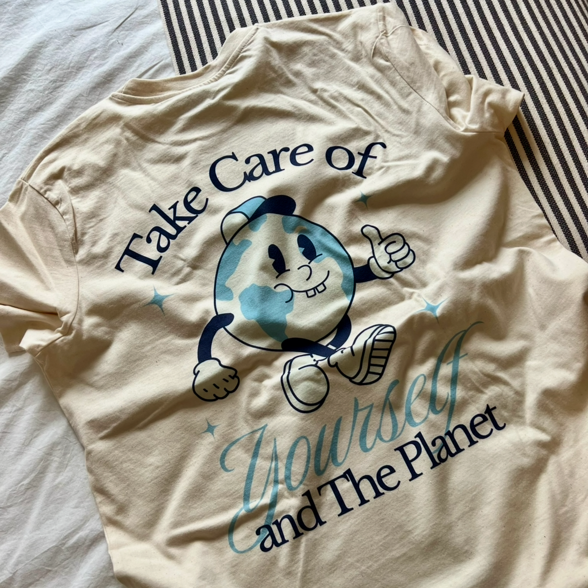 Take Care | Unisex T-shirt | Retro Graphic | 100% Organic Cotton