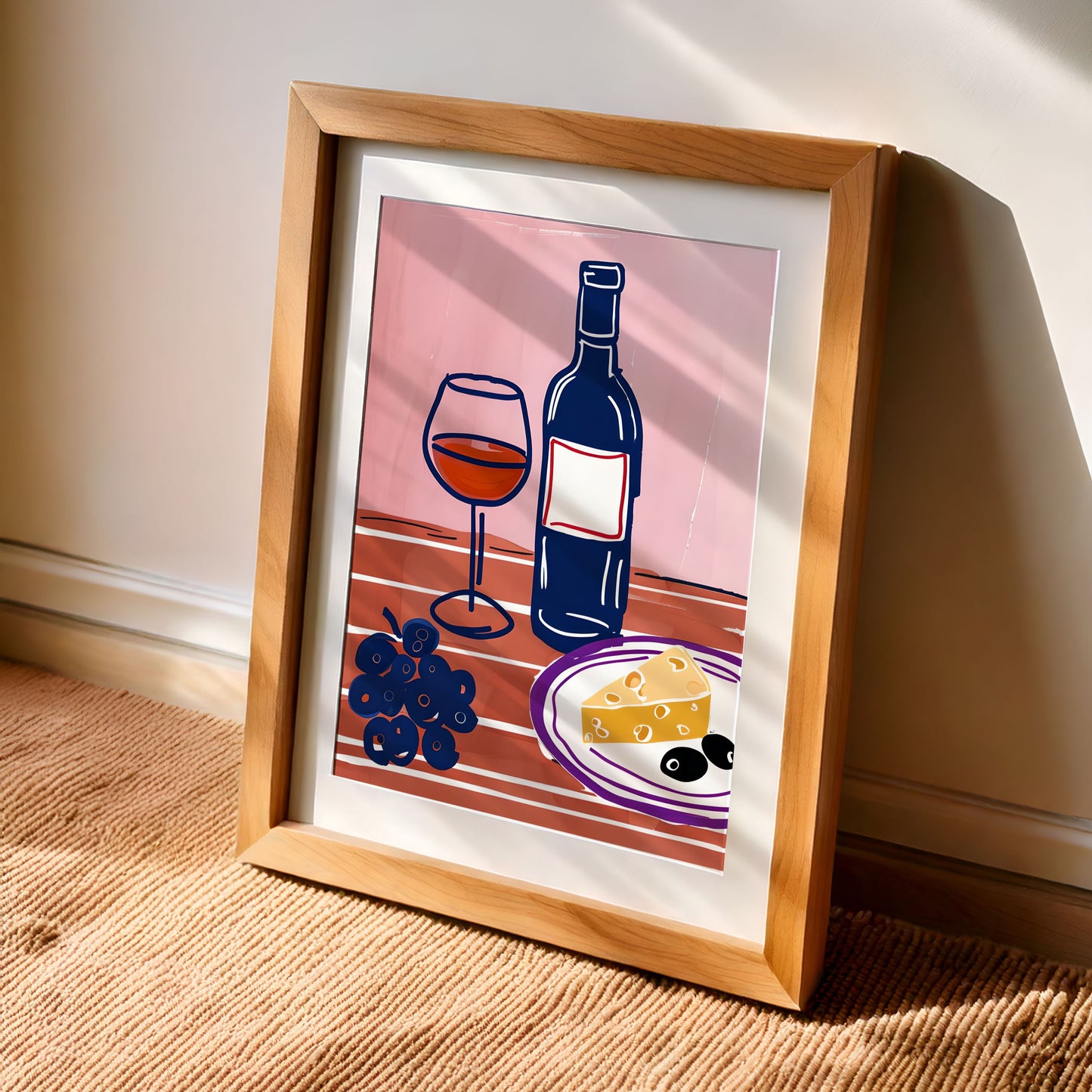 Cheese and Wine - Home Essential Art Poster Prints