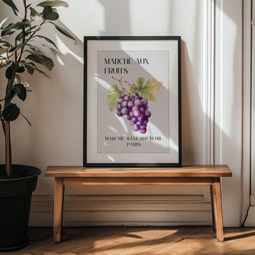 French Inspired Fruit Market Art Poster Prints