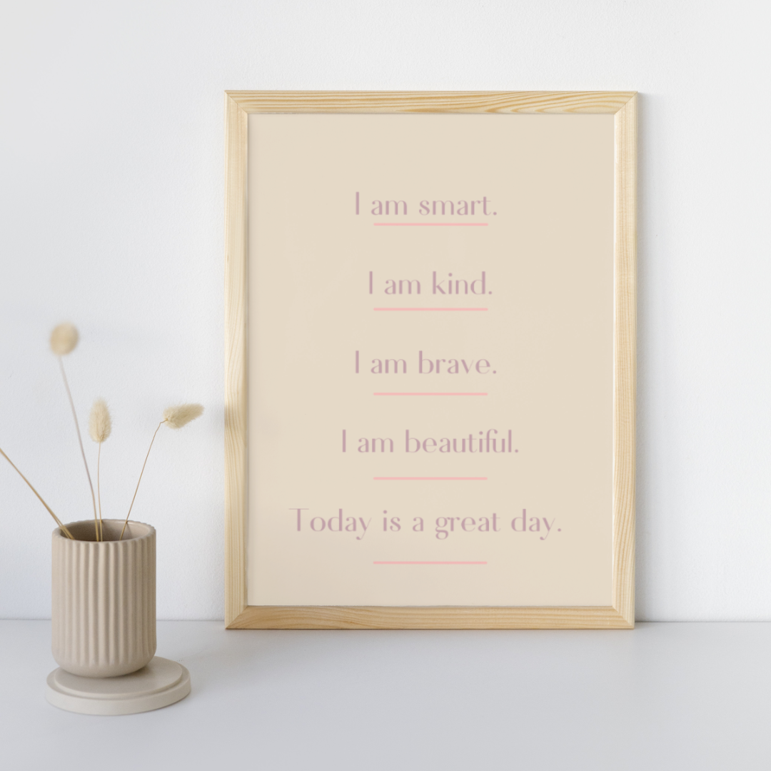 I Am | Affirmation Quotes | Positive Feel Good Art Poster Print