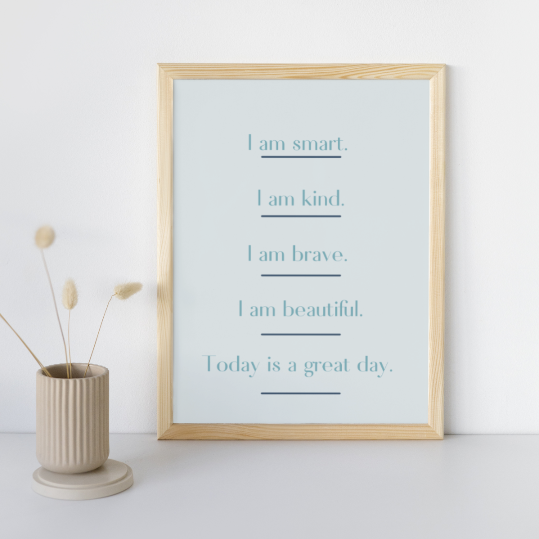 I Am | Affirmation Quotes | Positive Feel Good Art Poster Print