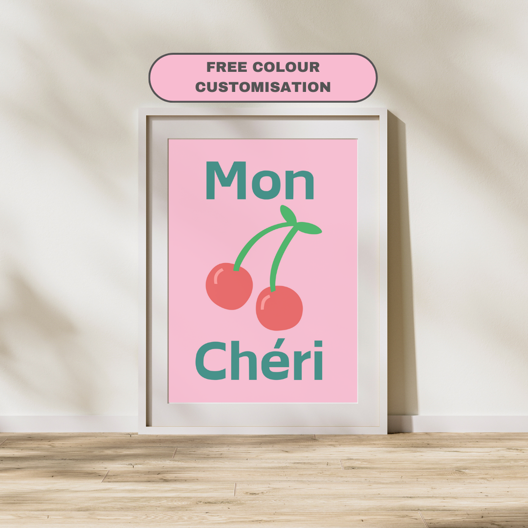 Mon Cheri - French Inspired Art Poster Prints