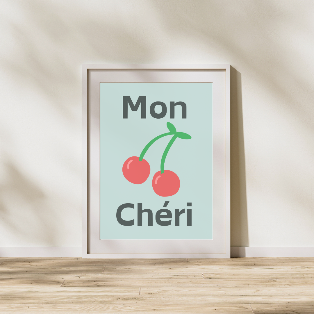 Mon Cheri - French Inspired Art Poster Prints