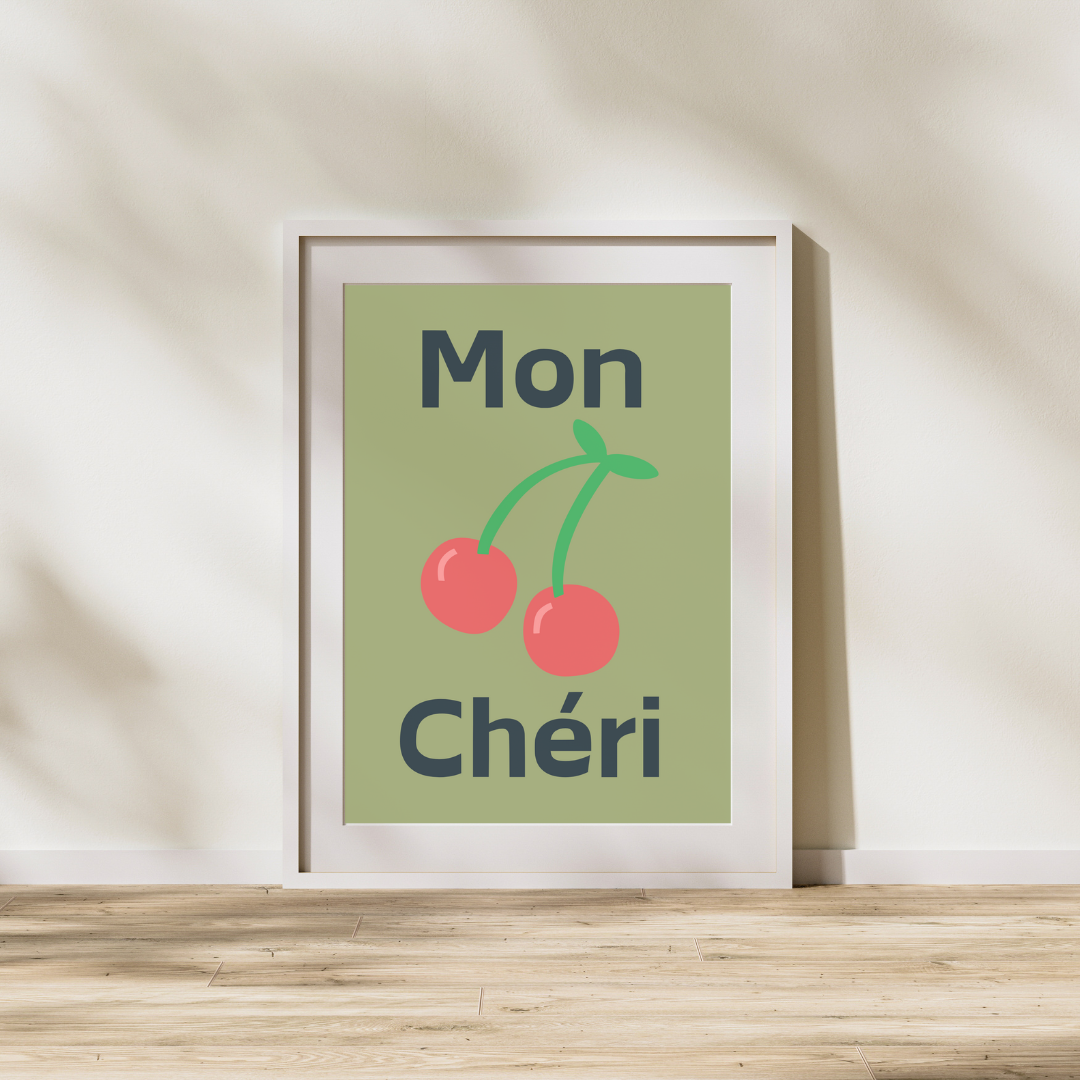 Mon Cheri - French Inspired Art Poster Prints