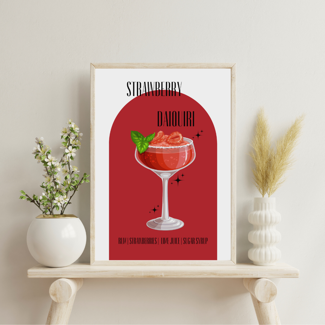 Strawberry Daiquiri - Cocktails & Drinks Art Prints