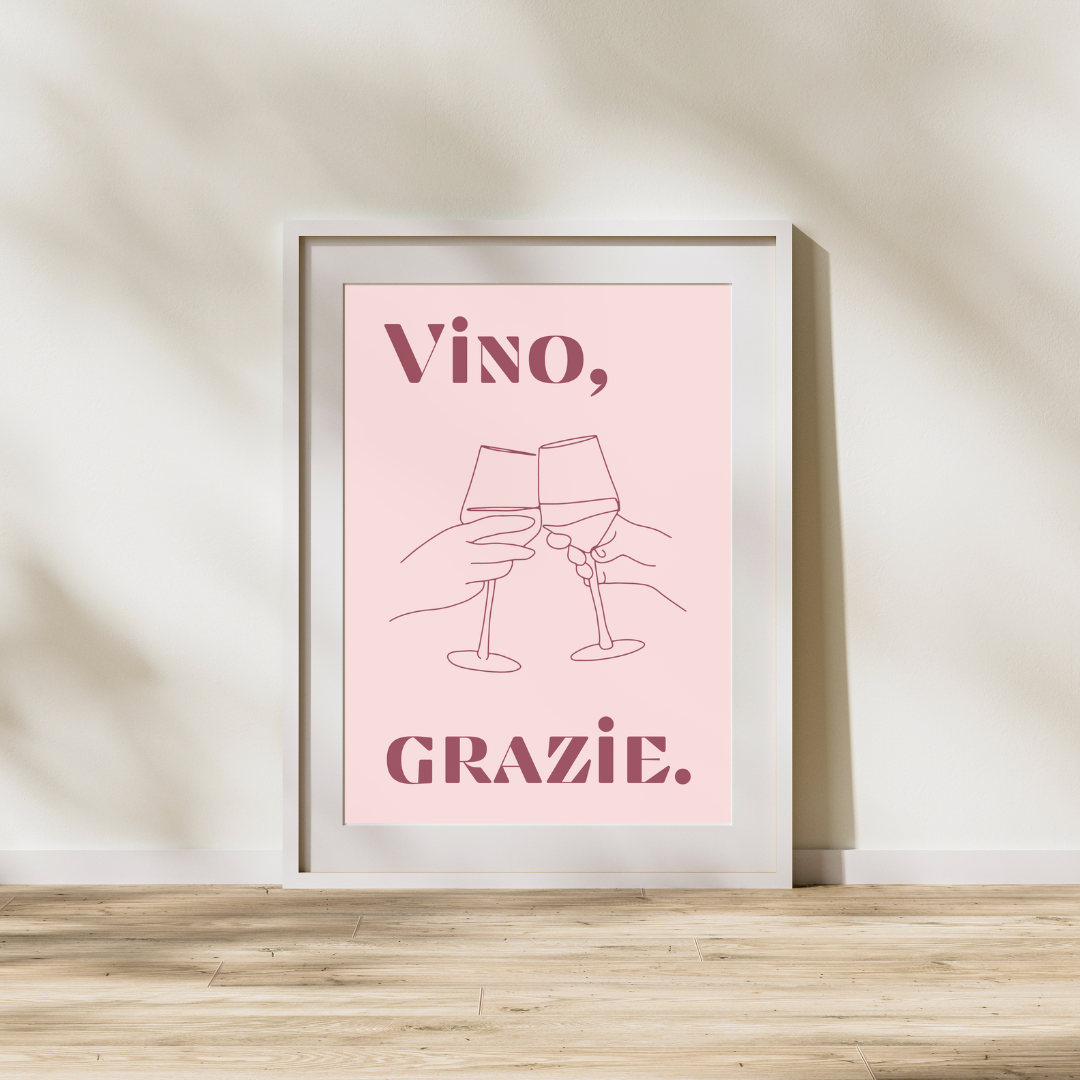 Vino Grazie - Italian Inspired Art Poster Prints