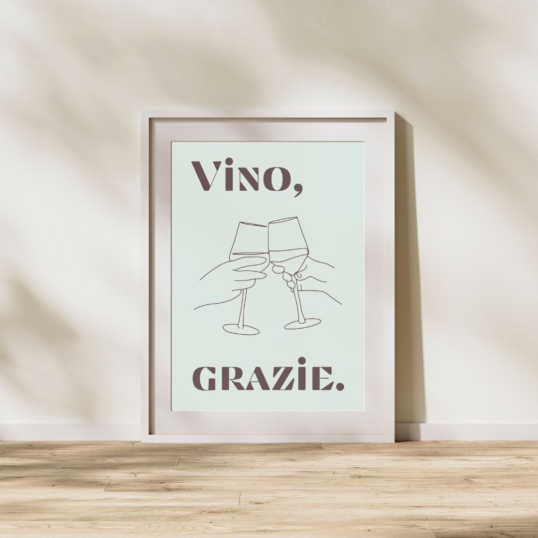 Vino Grazie - Italian Inspired Art Poster Prints