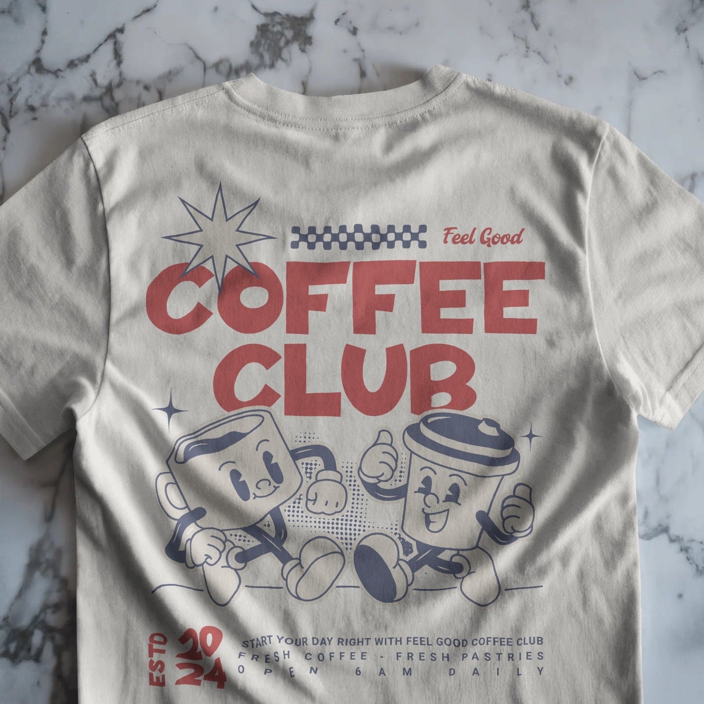 Coffee Club T-Shirt - Unisex Graphic T-shirt - 100% Organic Cotton