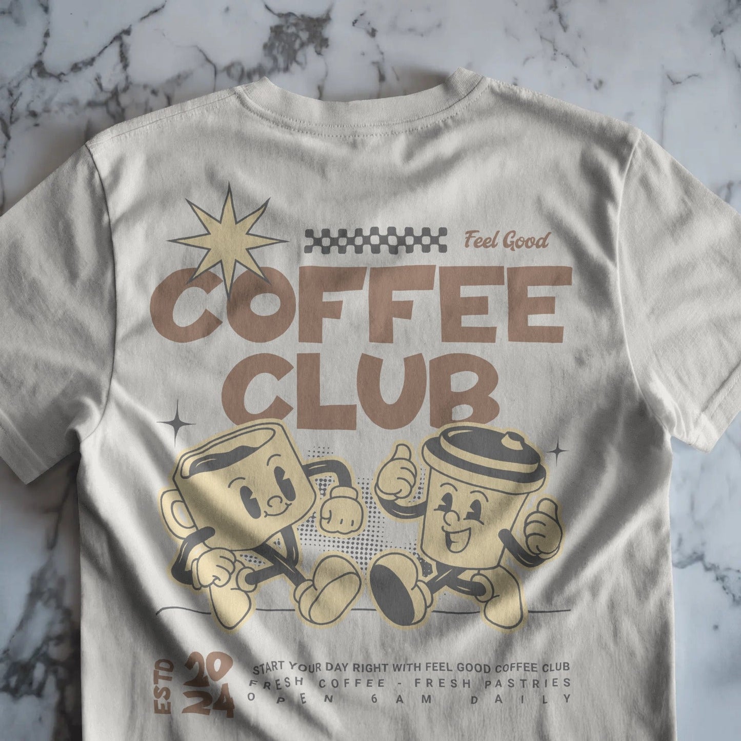 Coffee Club T-Shirt - Unisex Graphic T-shirt - 100% Organic Cotton