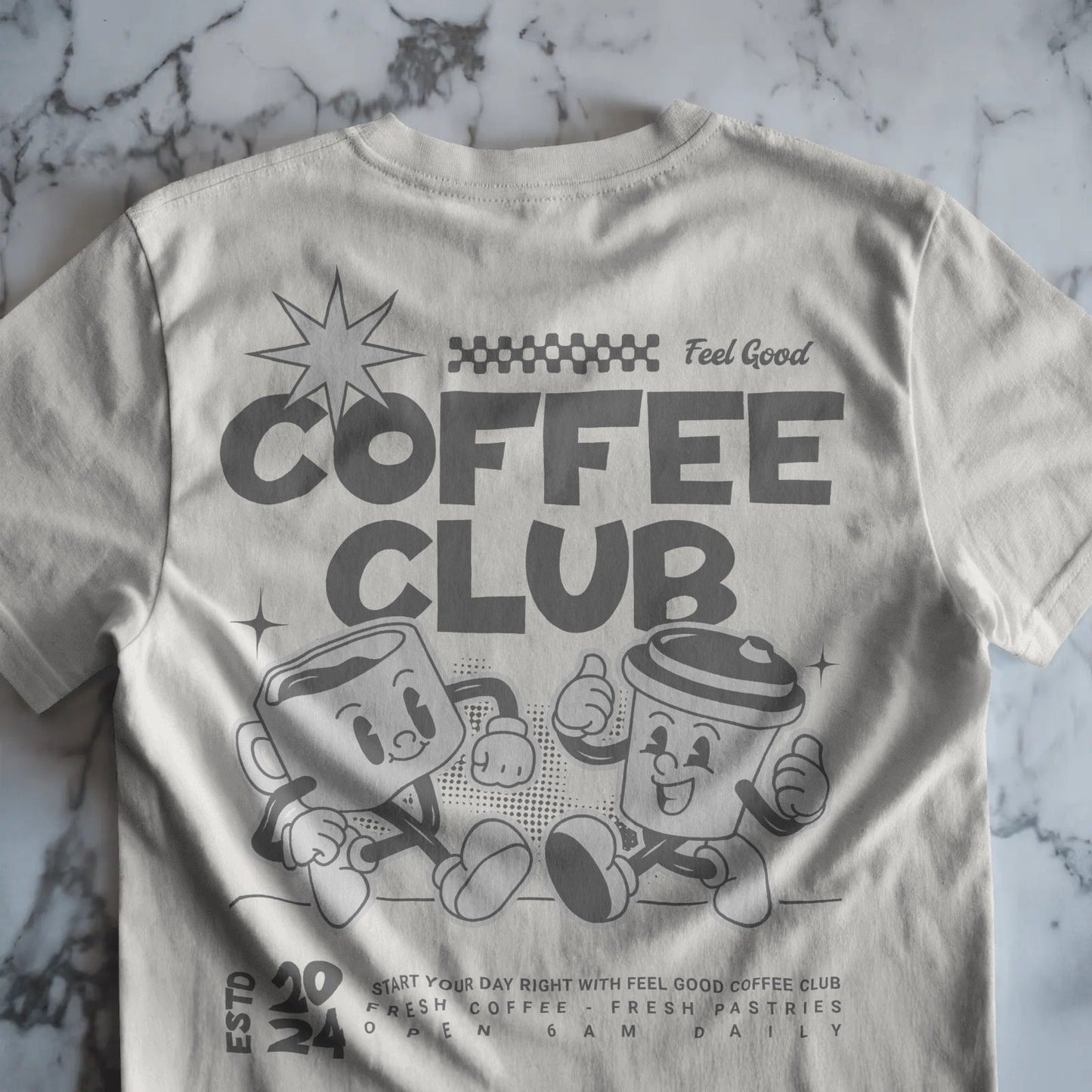 Coffee Club T-Shirt - Unisex Graphic T-shirt - 100% Organic Cotton