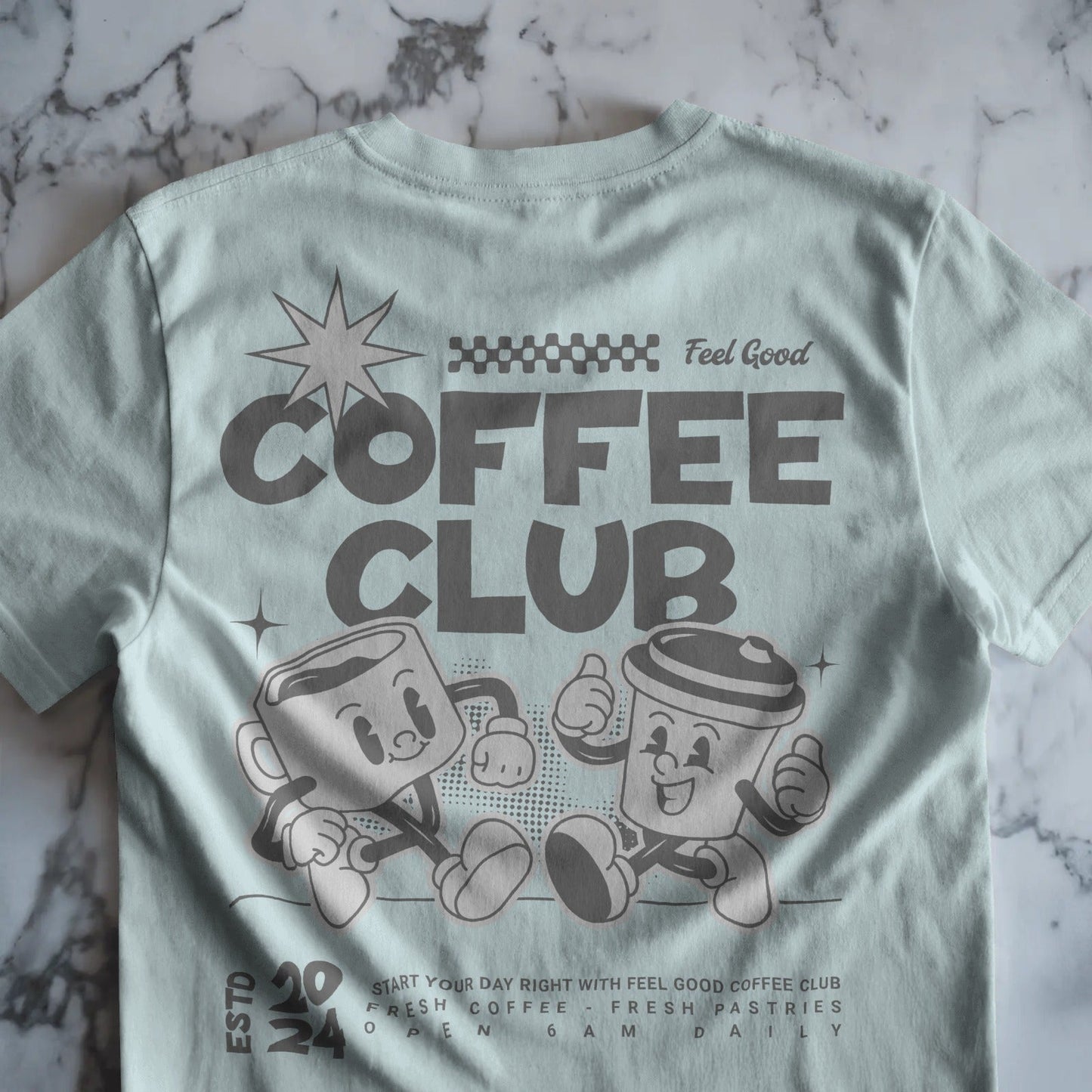 Coffee Club T-Shirt - Unisex Graphic T-shirt - 100% Organic Cotton