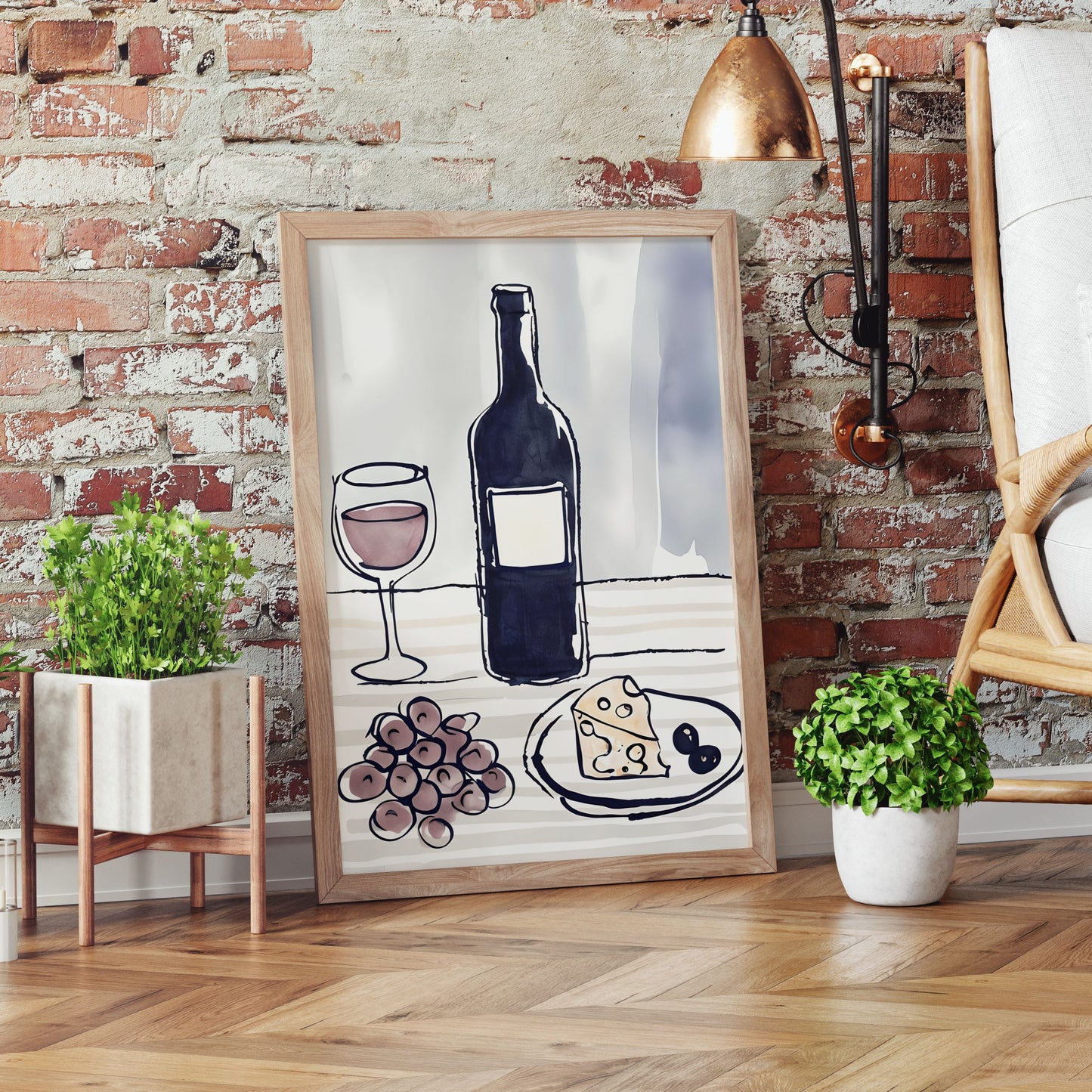 Cheese and Wine - Home Essential Art Poster Prints