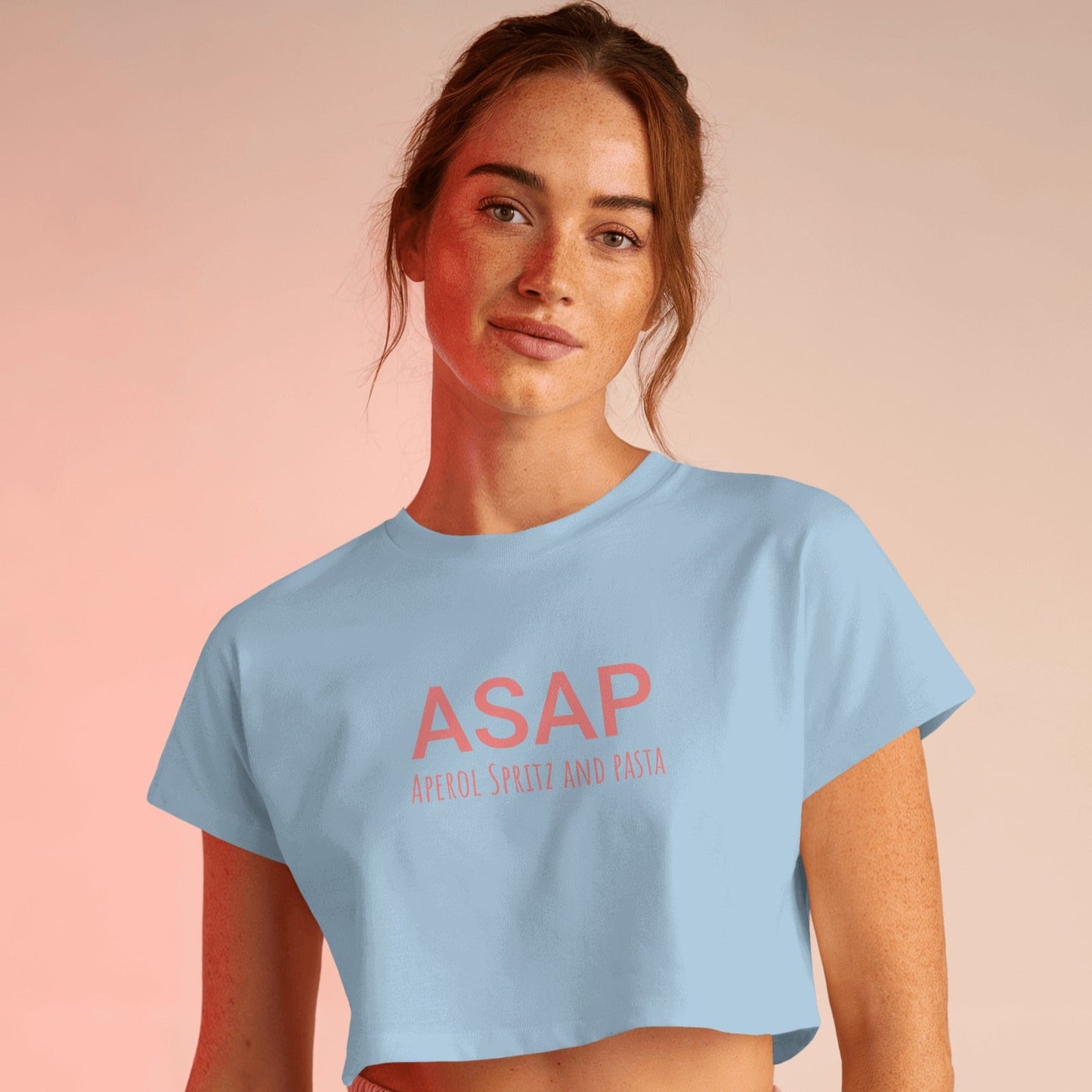 Aperol Spritz and Pasta Crop Top - Coral Red