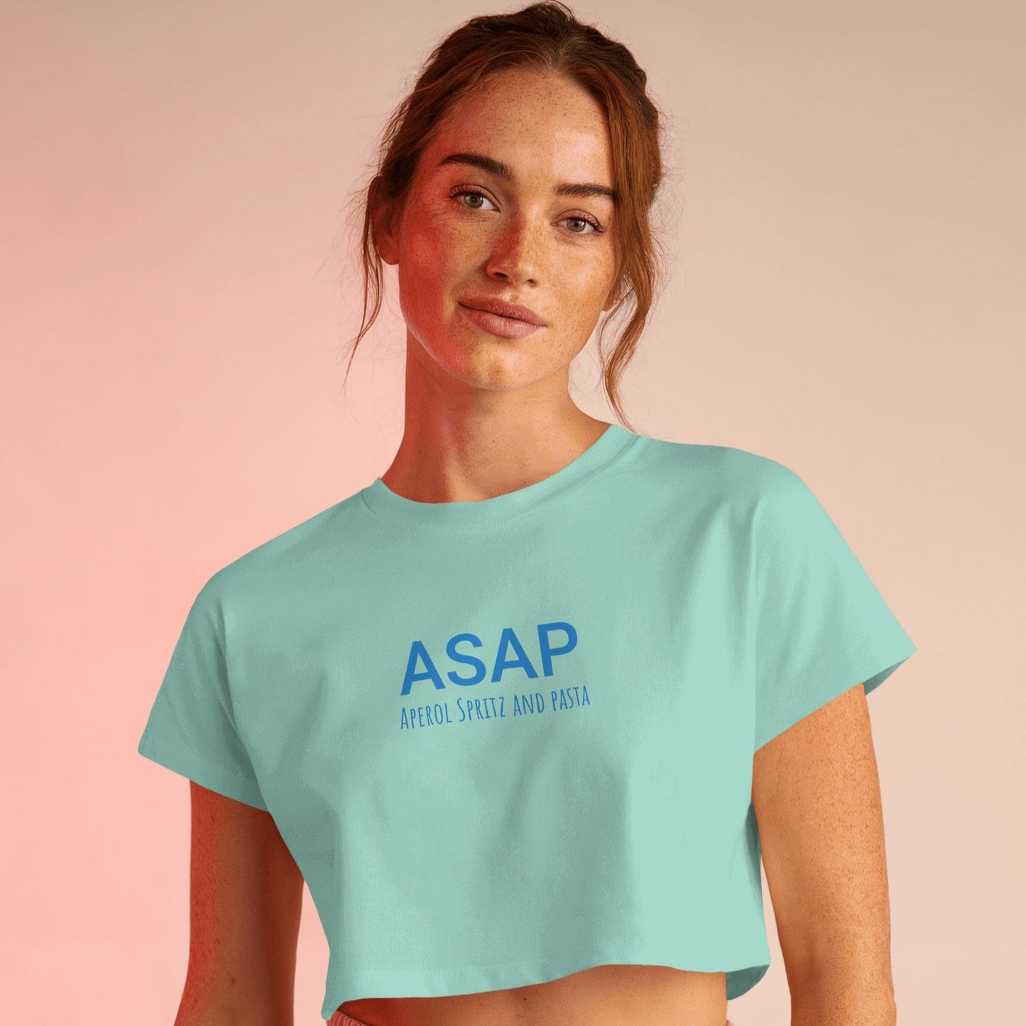 Aperol Spritz and Pasta Crop Top - Blue