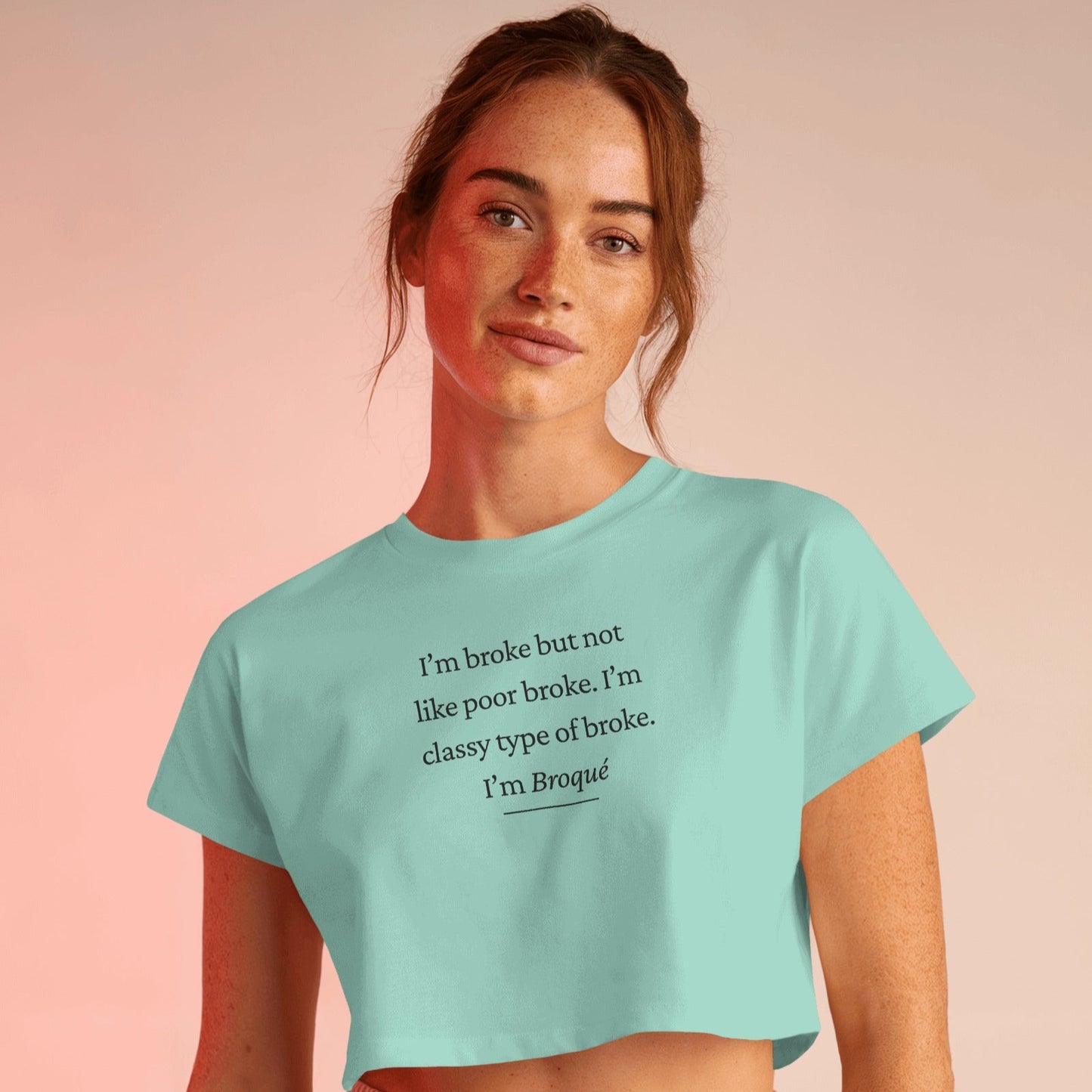 I'm Broke Crop Top - Black