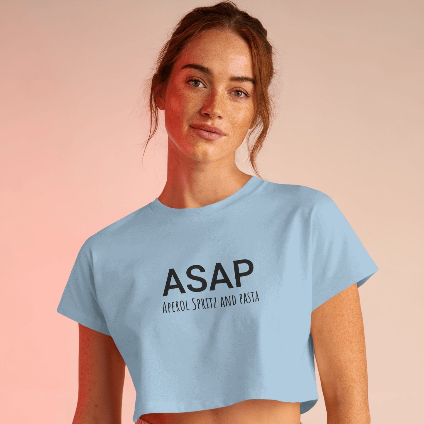 Aperol Spritz and Pasta Crop Top - Black