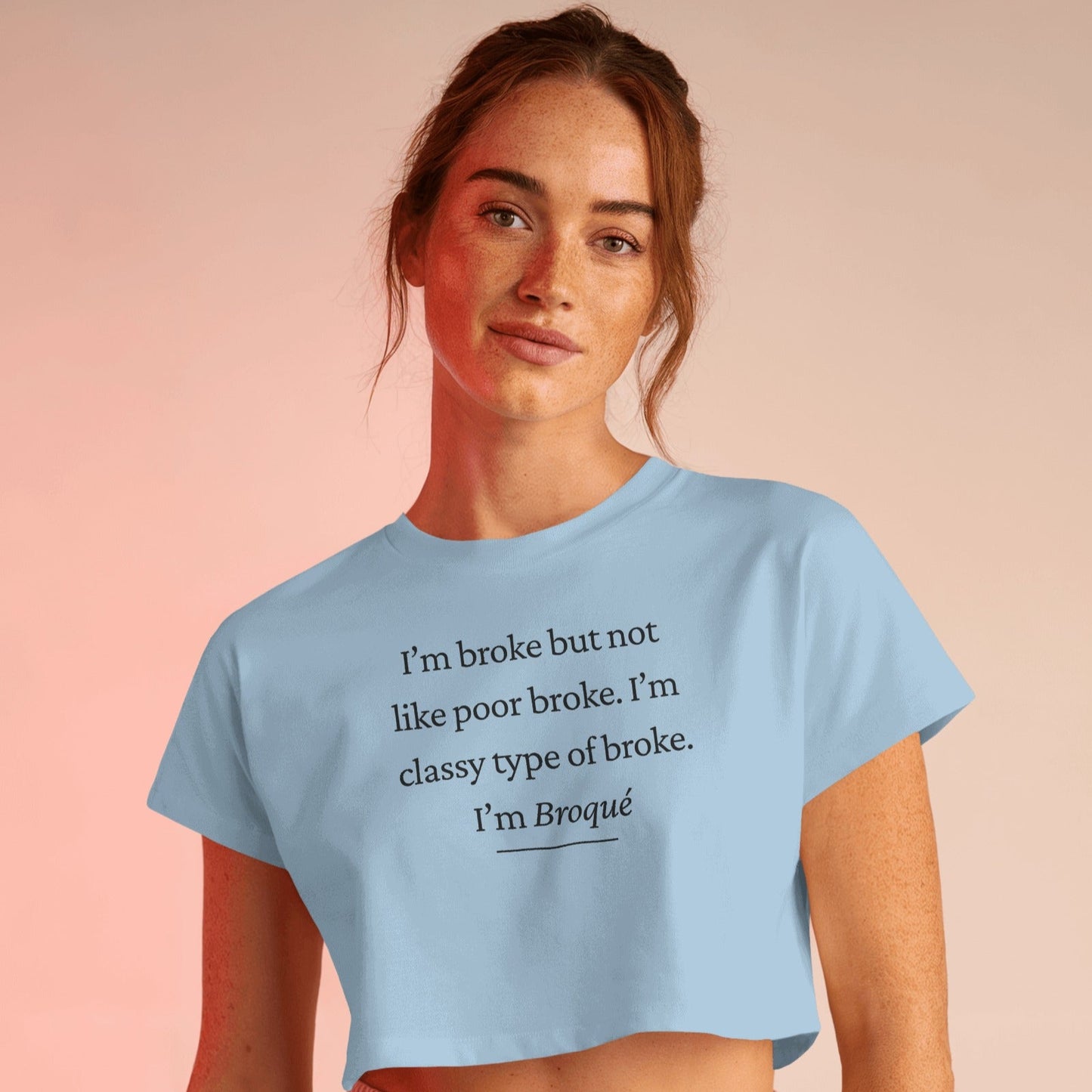 I'm Broke Crop Top - Black