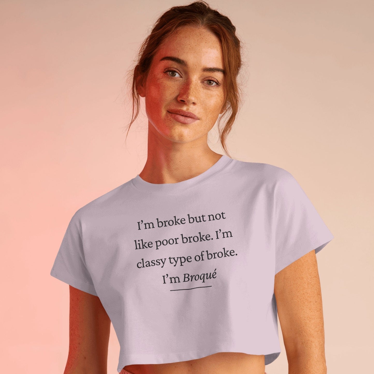 I'm Broke Crop Top - Black