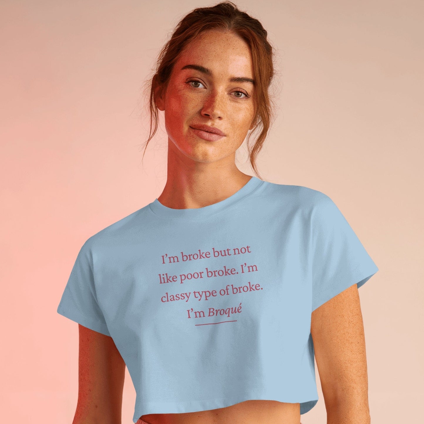 I'm Broke Crop Top - Red