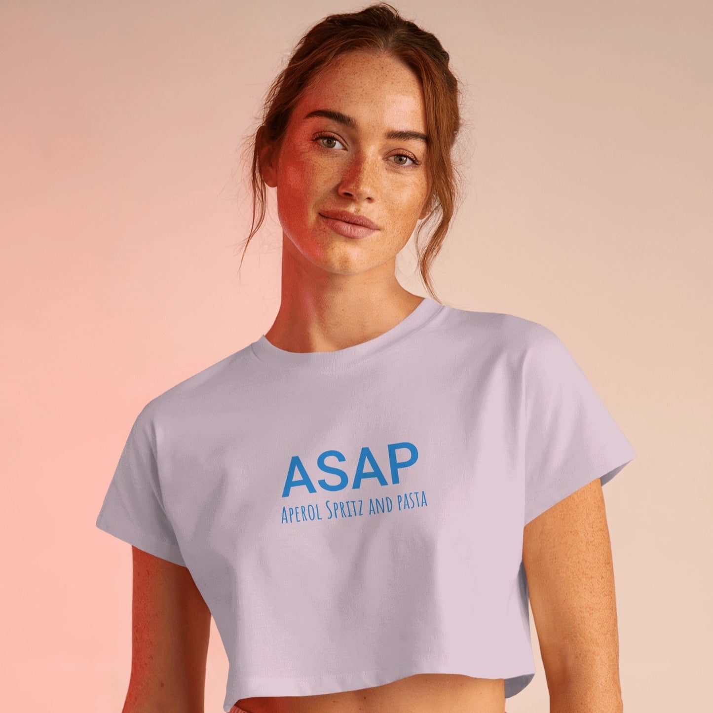 Aperol Spritz and Pasta Crop Top - Blue