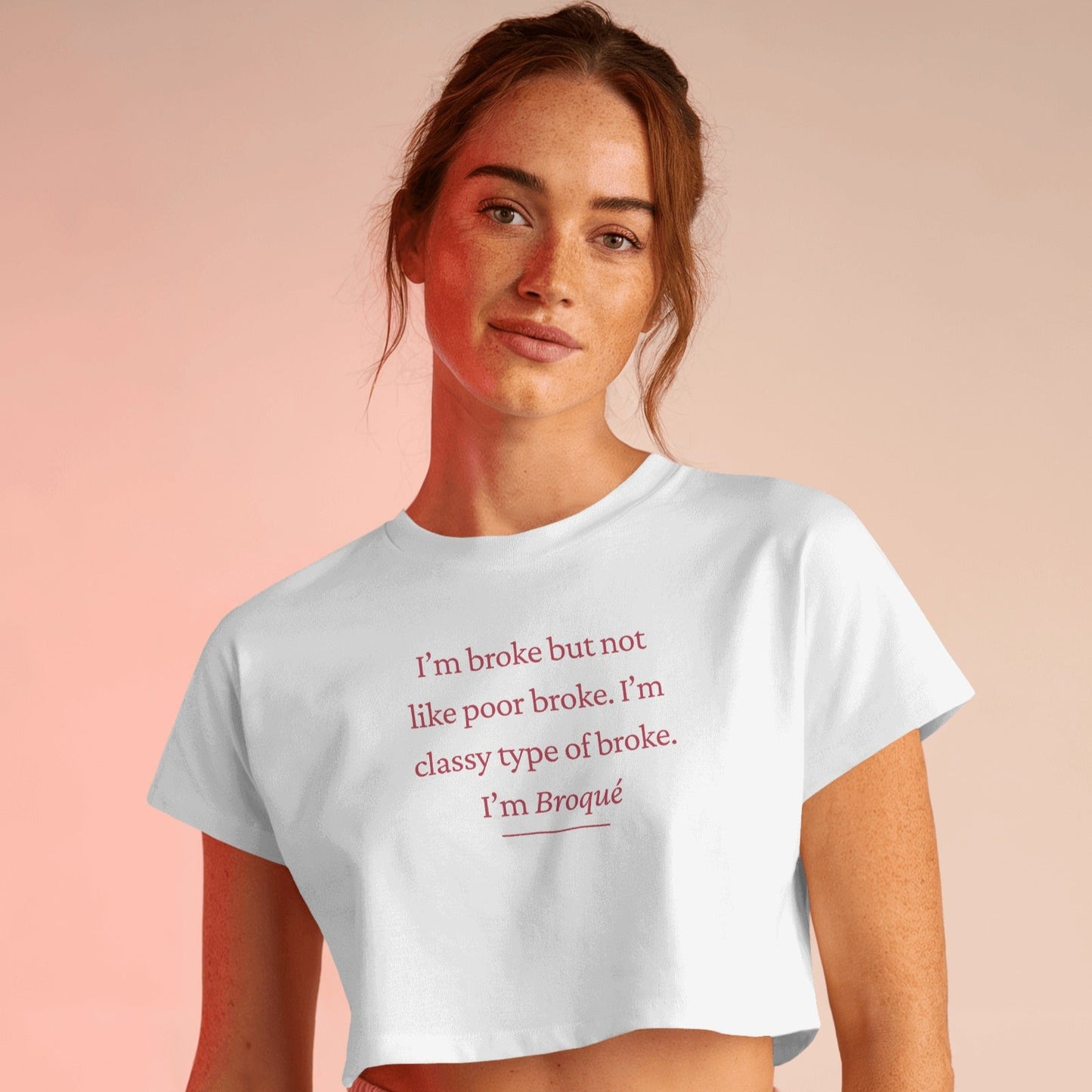 I'm Broke Crop Top - Red