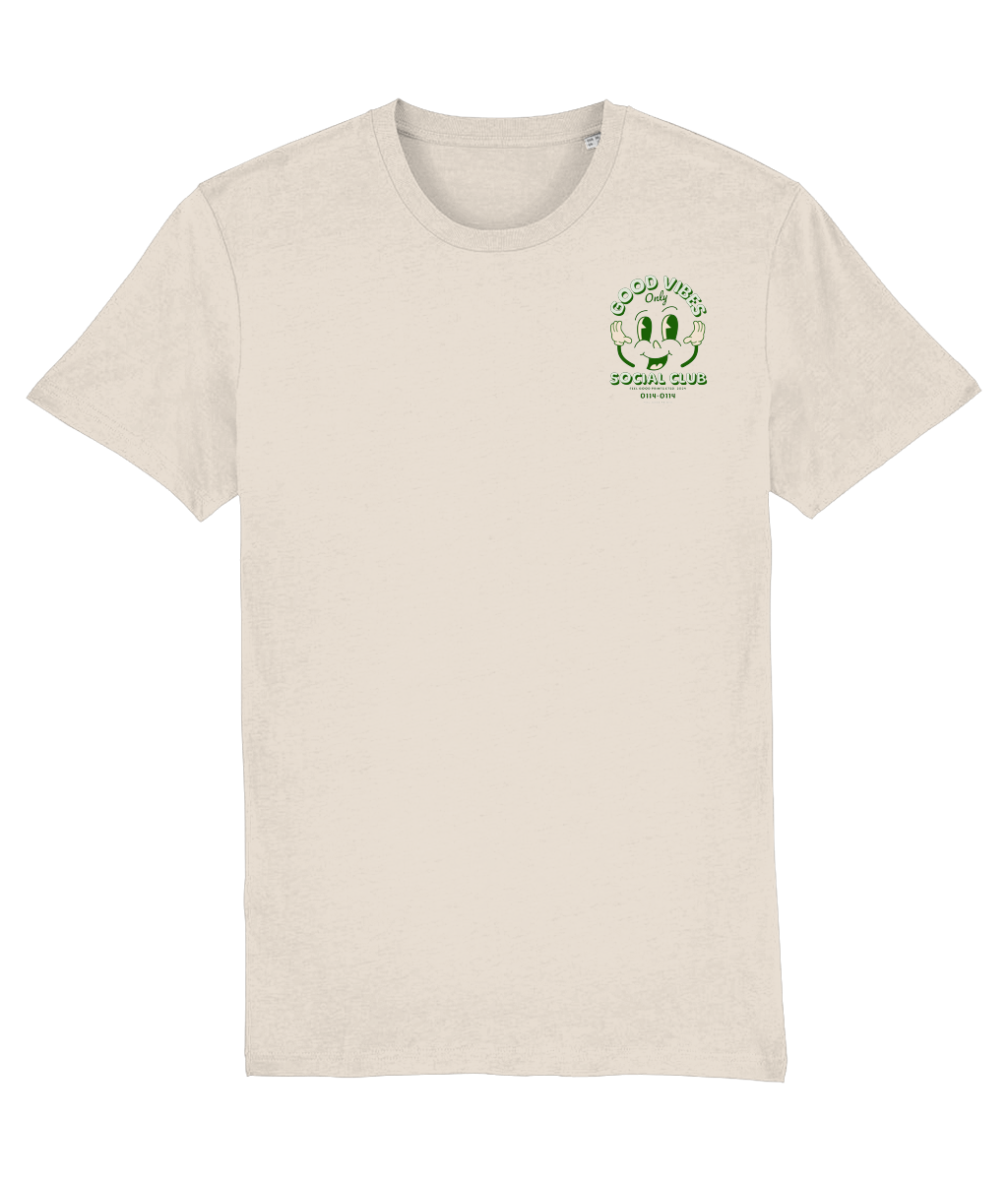 Good Vibes Unisex T-shirt | Green | Retro Graphic | 100% Organic Cotton