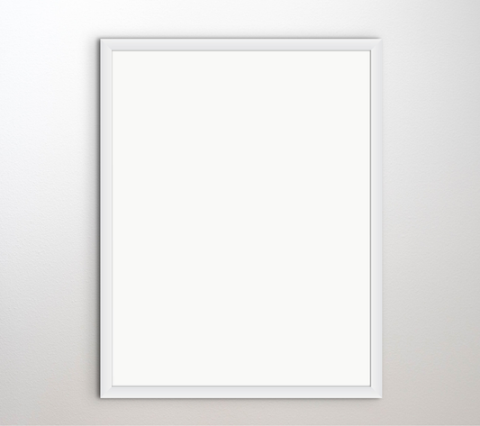 FSC Certified White Frame Obeche or Pine with an acrylic face