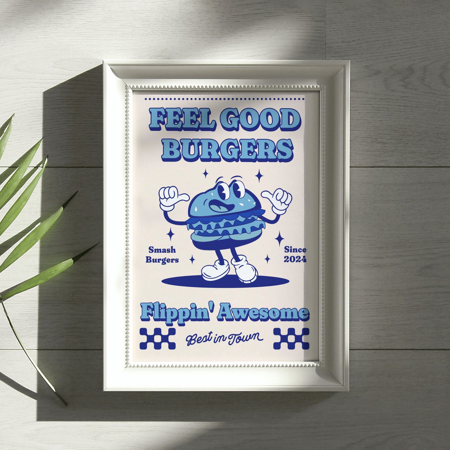 Retro Burger Print | Feel Good Burgers