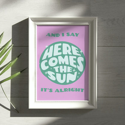 The Beatles Here Comes The Sun | Music Art Poster Print