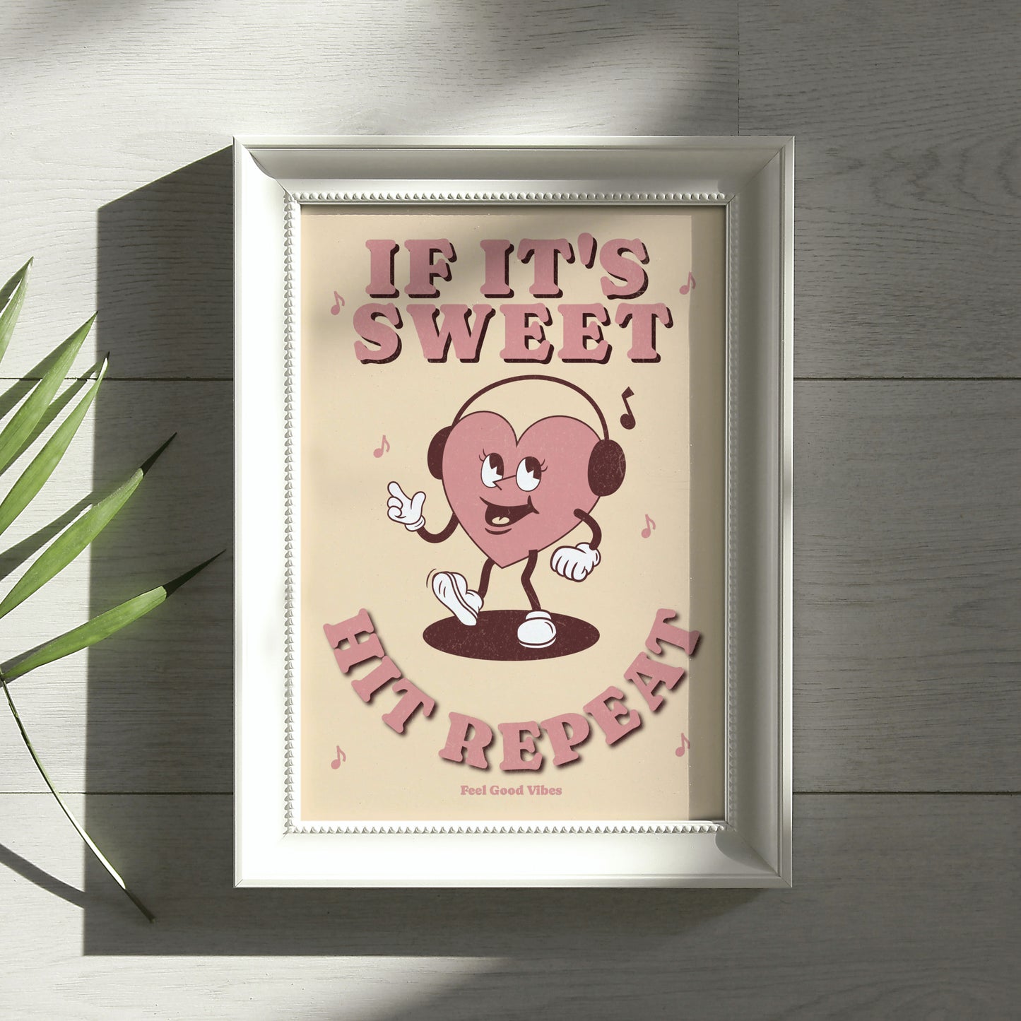 If It's Sweet Hit Repeat | Retro Graphic Art Print