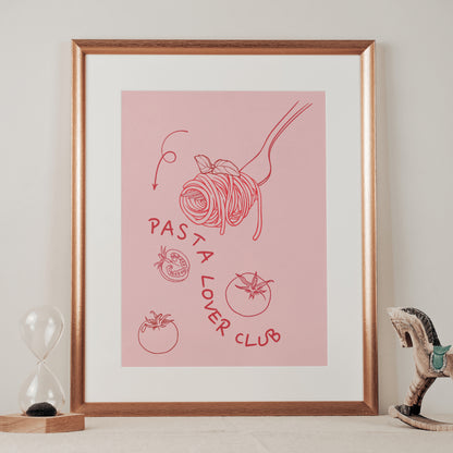 Pasta Print Spaghetti Foodie Fun Italian Modern Kitchen Print Italy Kitchen Art Chefs Kiss Print Retro Wall Print Art Dopamine Decor Italian