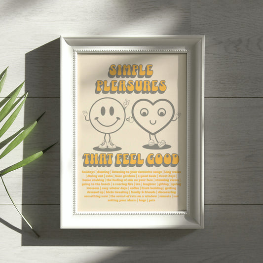 Simple Pleasures | Positive Feel Good Art Poster Print