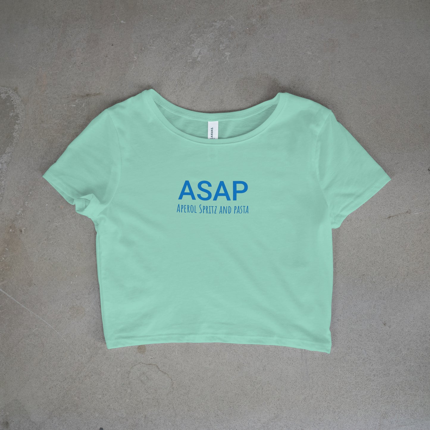 Aperol Spritz and Pasta Crop Top - Blue