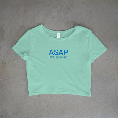 Aperol Spritz and Pasta Crop Top - Blue