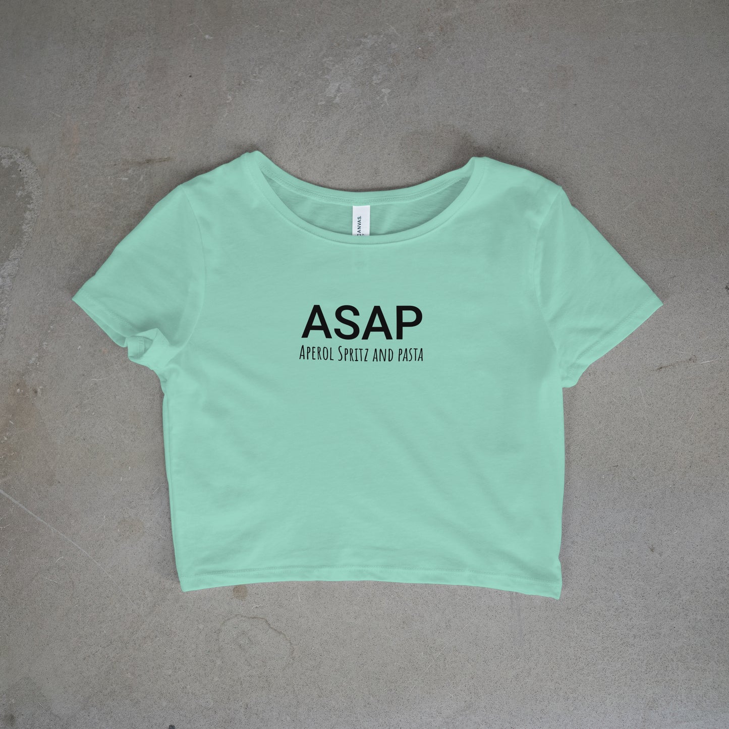 Aperol Spritz and Pasta Crop Top - Black