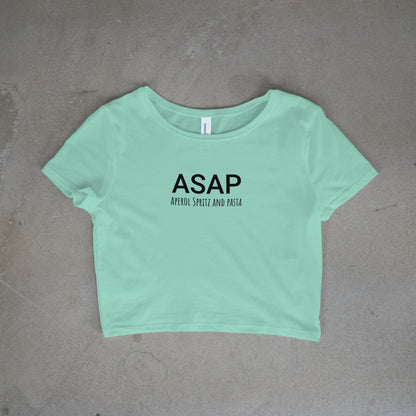 Aperol Spritz and Pasta Crop Top - Black