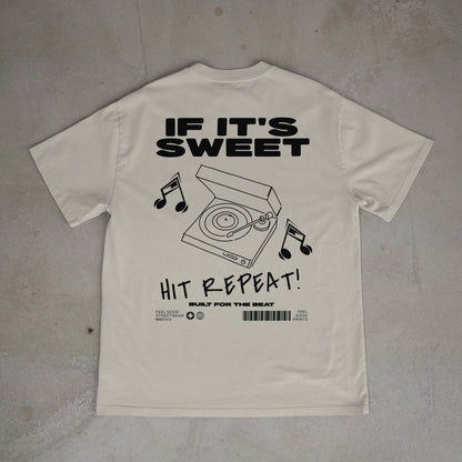 If It's Sweet Hit Repeat - Oversized Organic Cotton Graphic T-shirt
