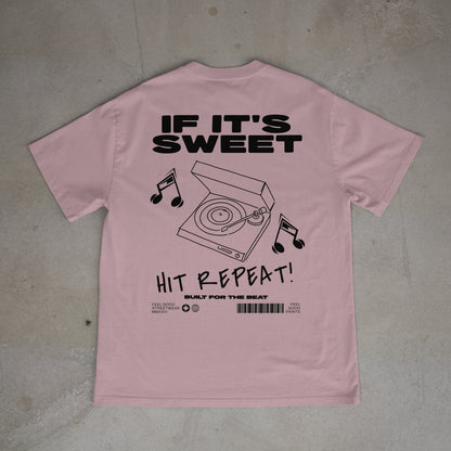 If It's Sweet Hit Repeat - Oversized Organic Cotton Graphic T-shirt