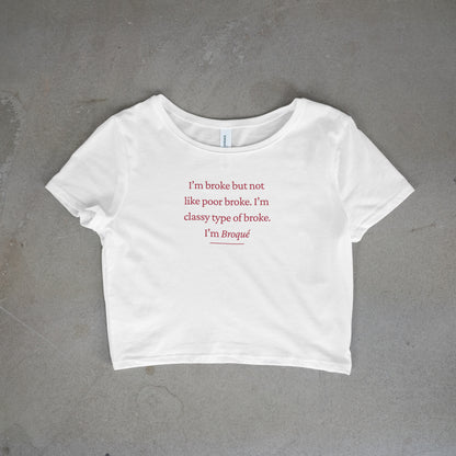 I'm Broke Crop Top - Red