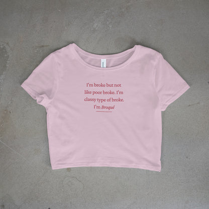 I'm Broke Crop Top - Red