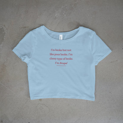I'm Broke Crop Top - Red