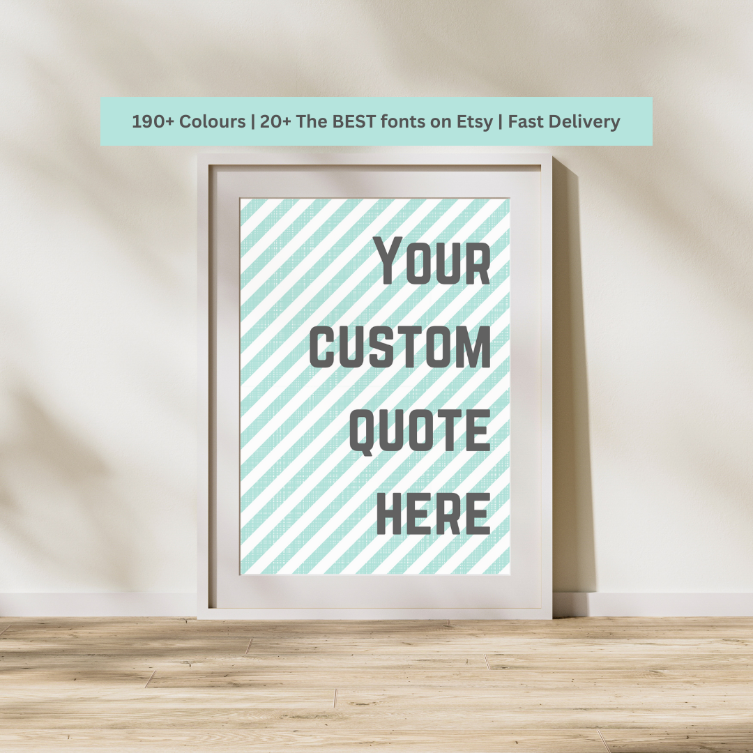 Create Your Own Custom Quote Print Poster Stripe Print Retro Print Customisable Print Personalised Print Wall Print Home Decor Gift Idea