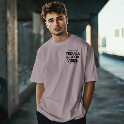 Only Accepting Good Vibes & Tequila - Oversized Organic Cotton Graphic T-shirt