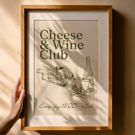 Cheese & Wine Club - Home Essential Art Poster Prints
