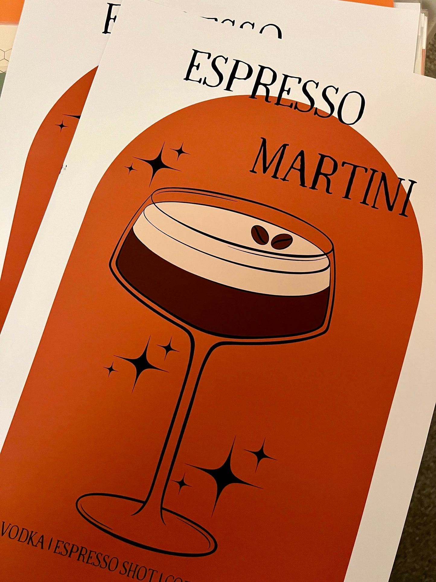 Wonky A3 Espresso Martini Cocktail Wall Print