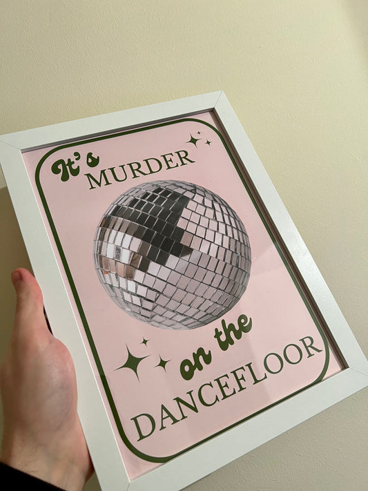 It's Murder On The Dancefloor Print Sophie Ellis Bextor Lyrics Print Saltburn Print Dancefloor Print Disco Print Disco Ball Song Lyrics